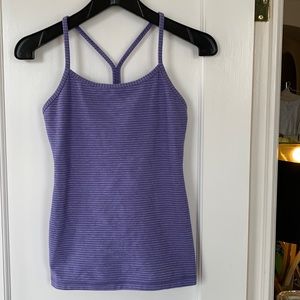Lululemon Power Y Tank Purple/Blue Stripe size 4